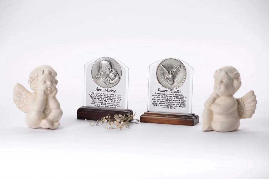 Set de placas religiosas con ángeles