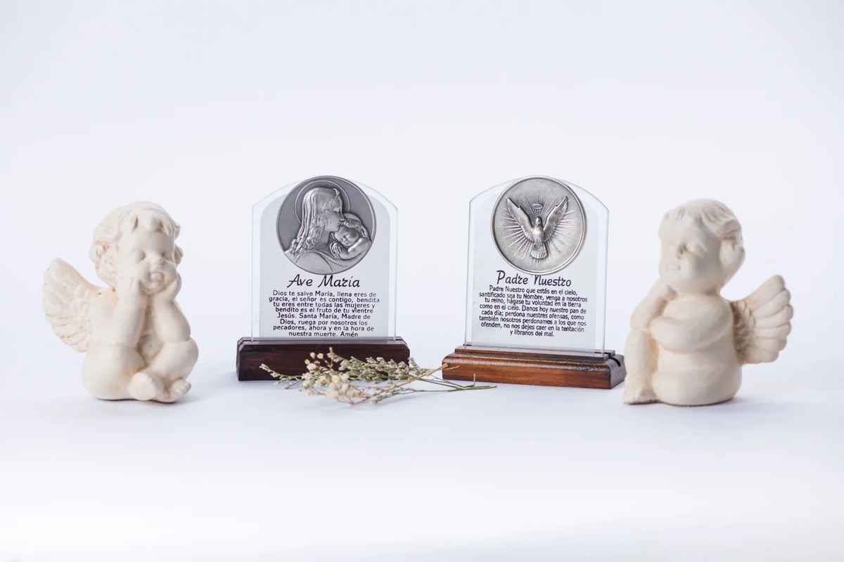 Set de placas religiosas con ángeles