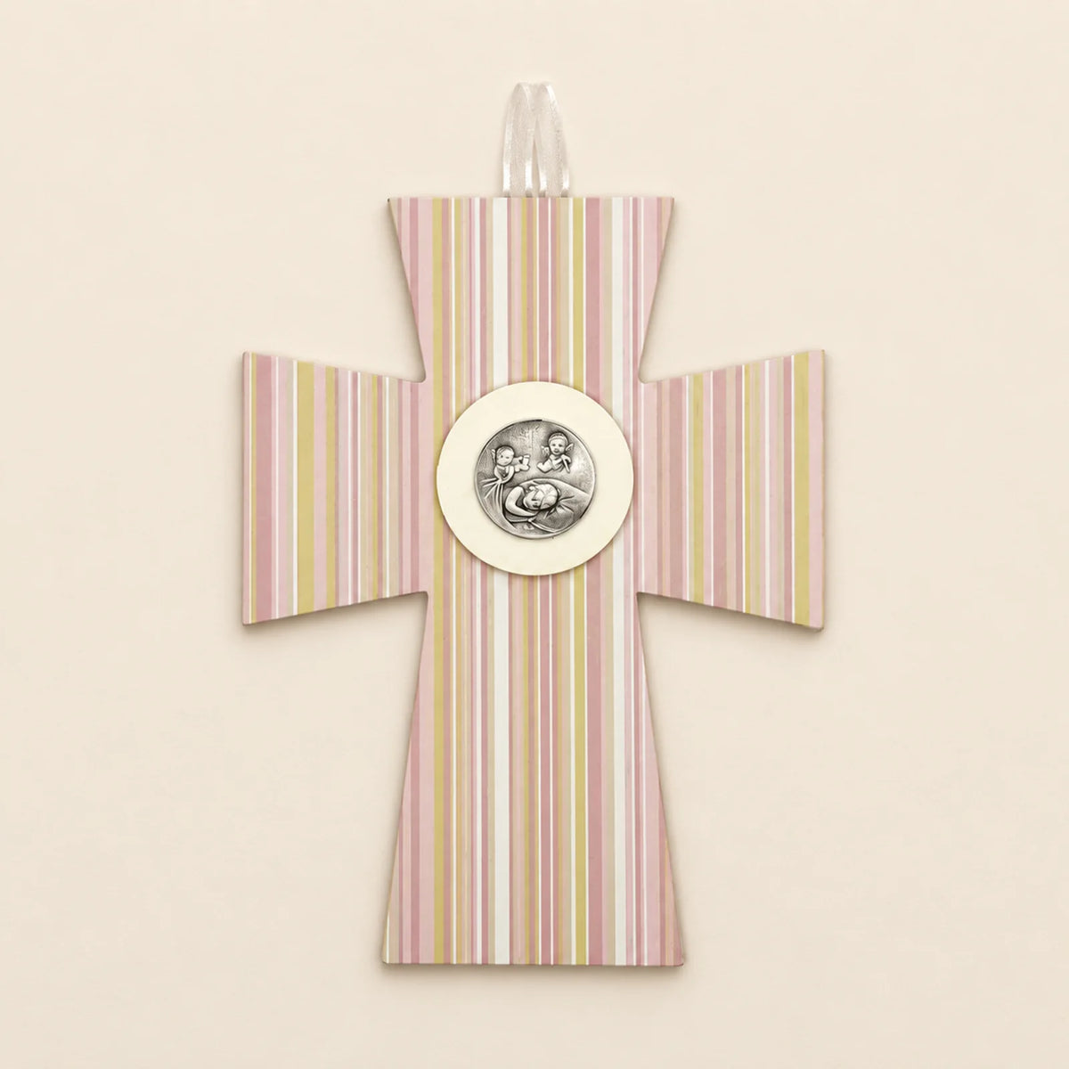 Cruz decorativa con medallón
