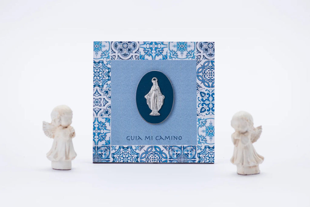 Placa “Cuida mi camino” con Virgen