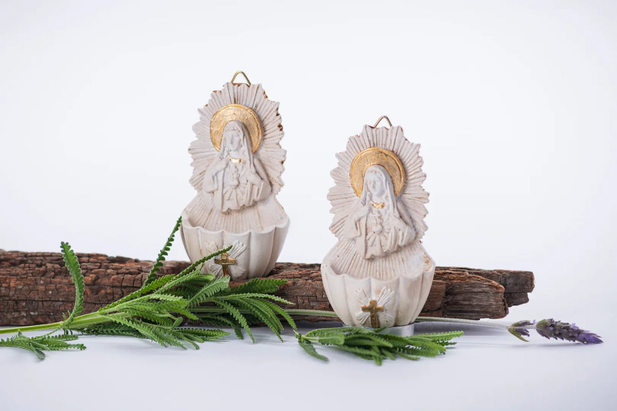 Set de dos figuras de Virgen