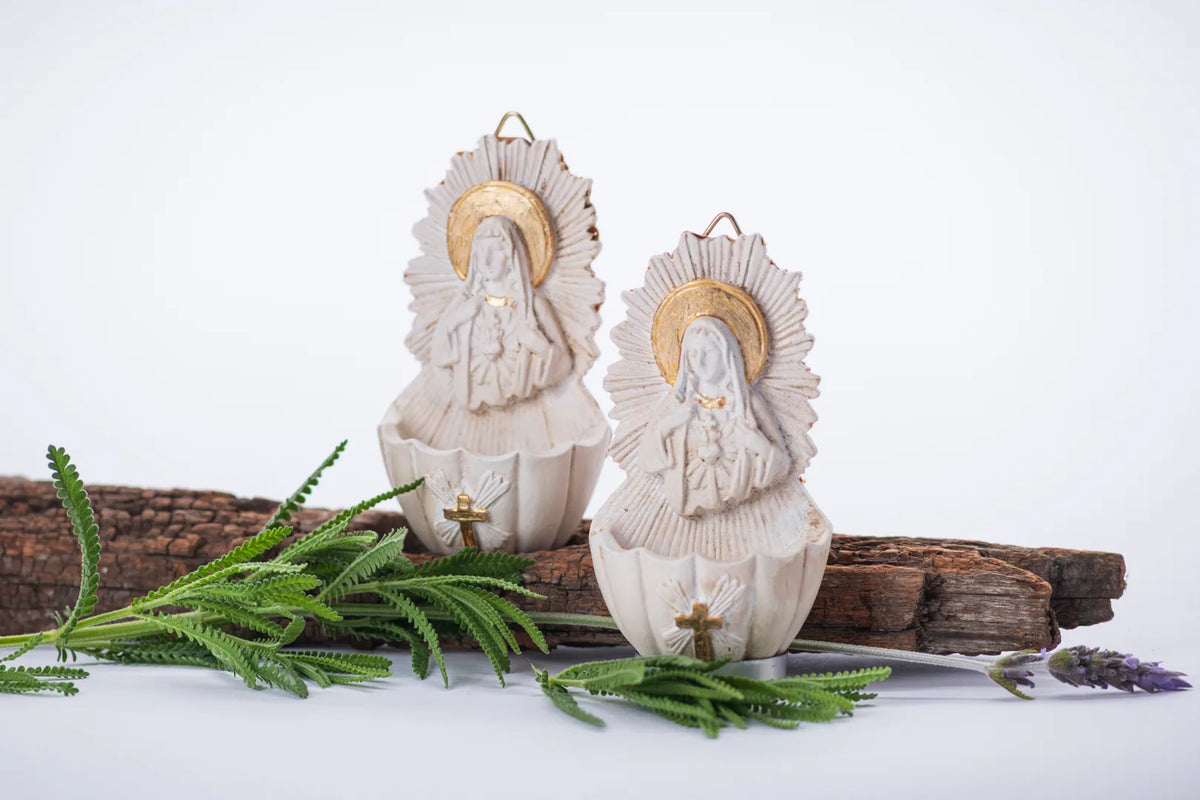 Set de dos figuras de Virgen