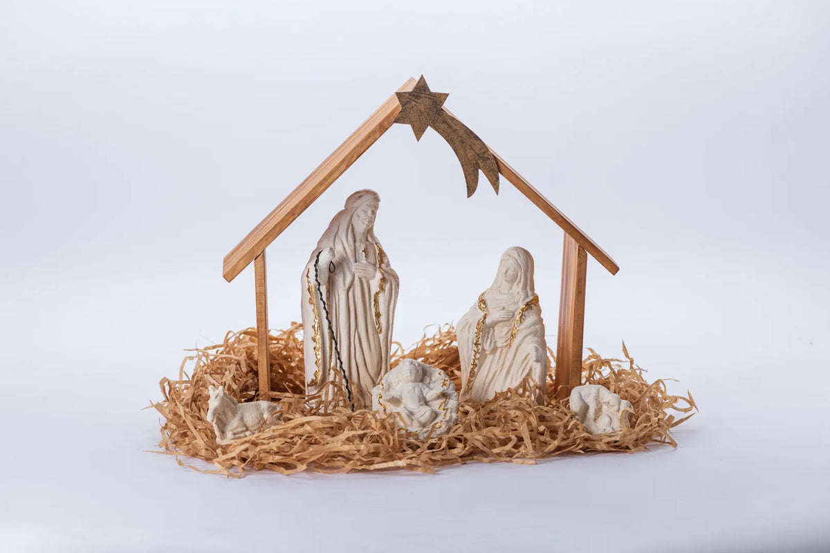 Pesebre con estructura de madera
