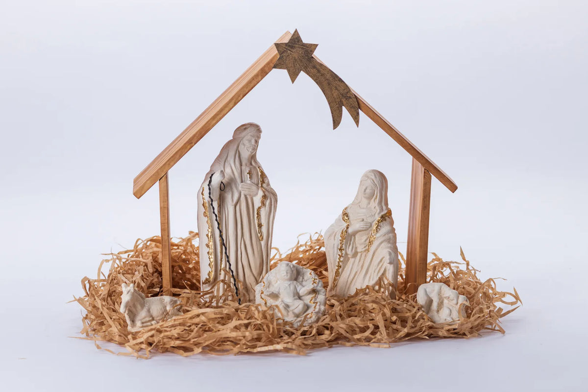 Pesebre con estructura de madera