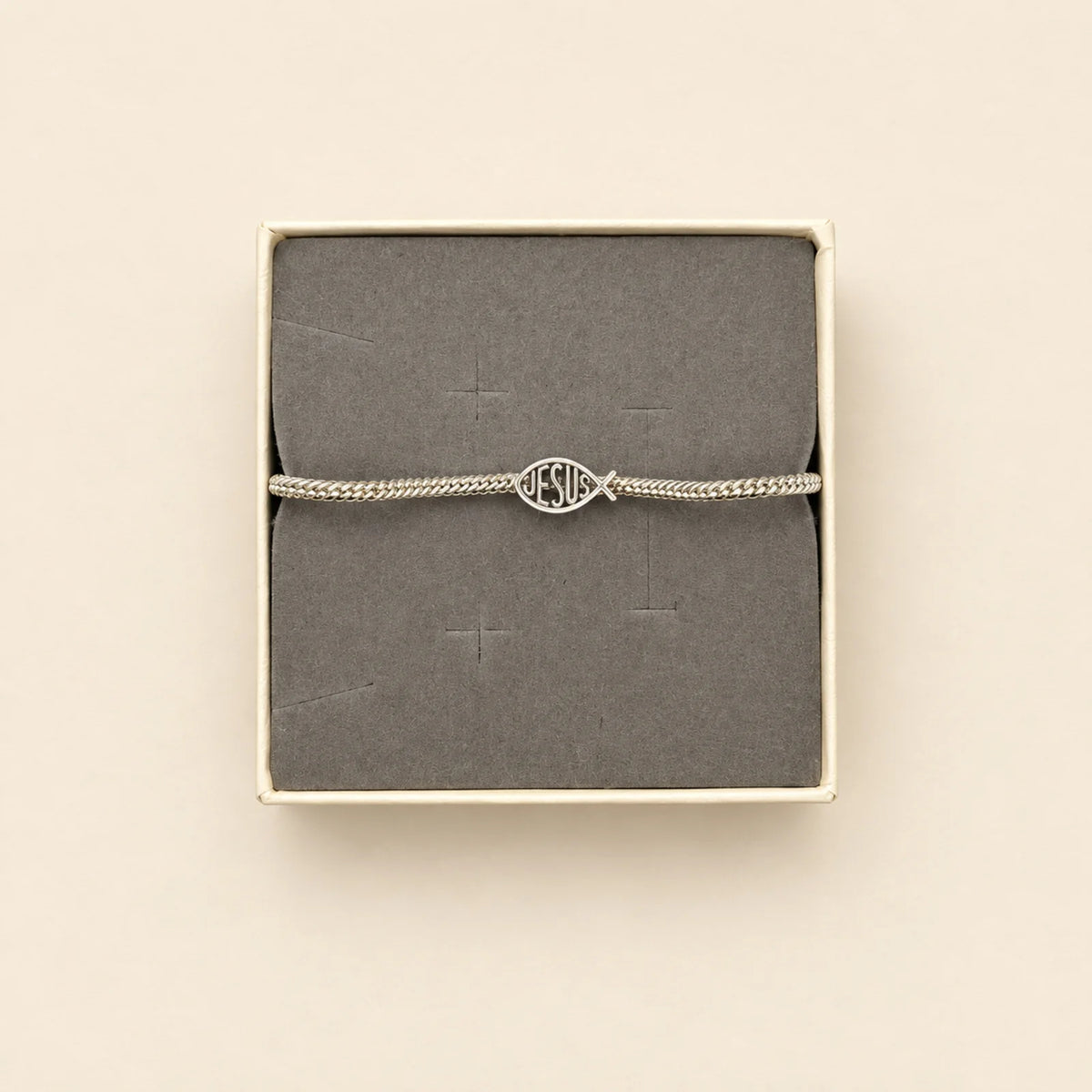 Pulsera de cordón con cruz