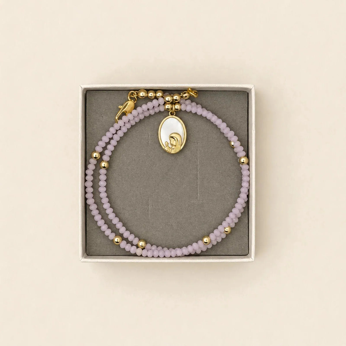 Pulsera rosada y gris
